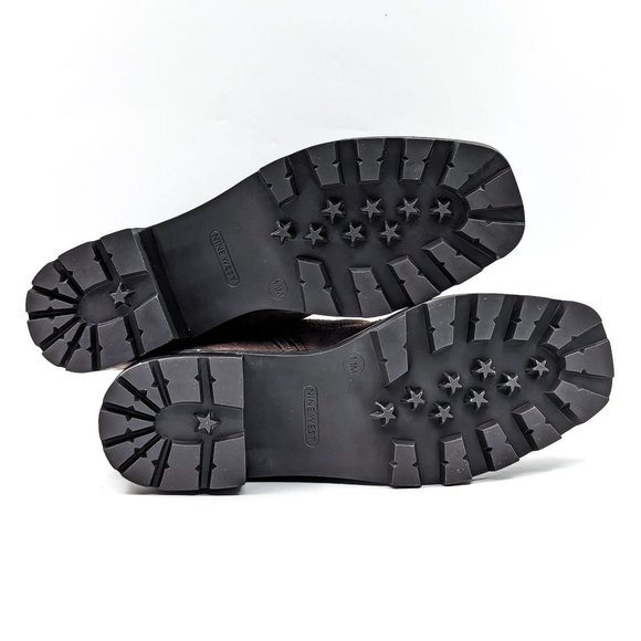 Nine West Women Ronda Brown Fabric Zip Lug Dressy Office Boots size 11 - Picture 3 of 12